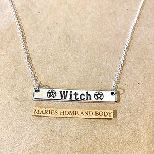 Witch Pentagram S925 Silver Chain New Jewelry Horizontal Bar Plate Necklace Goth